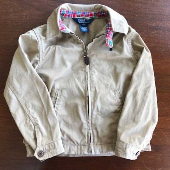 POLO RALPH LAUREN Kids Khaki Cotton Zip Jacket Size 4 - Picture 1 of 16